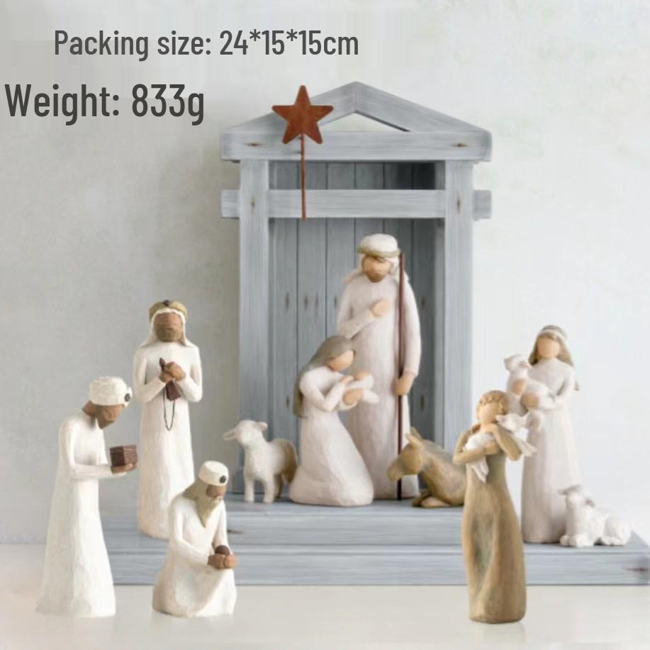 Настольное полимерное украшение «Рождественский вертеп»