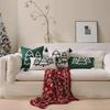 Cross-Border Christmas Tree Embroidered Canvas Pillowcases with Tassels for Sofa Decoration
