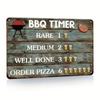 Vintage BBQ Timer Metal Sign Rustic Kitchen Decor Outdoor Grill Art