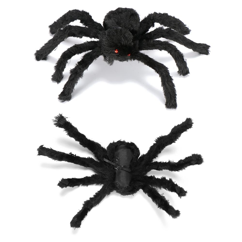 Prank Props Party Supplies Halloween Decoration Black Plush Spider Haunted House Bar Ornament