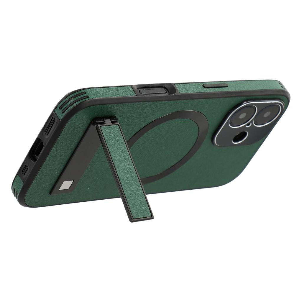 Чехол-подставка для iPhone 16, совместимый с MagSafe, задняя крышка для телефона из ПК+ТПУ+ПУ