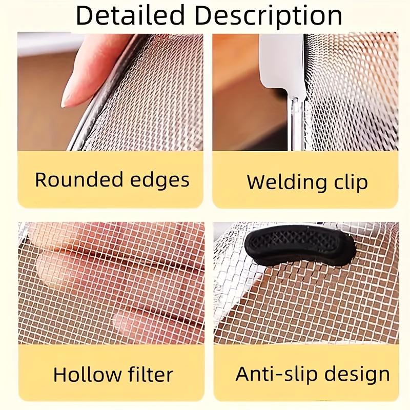 1 шт. Сверхпрочный треугольный дуршлаг из нержавеющей стали - Дизайн «два в одном» для установки и подвешивания, Легко очищаемая сетчатая корзина для кухонной мойки, пасты, овощей