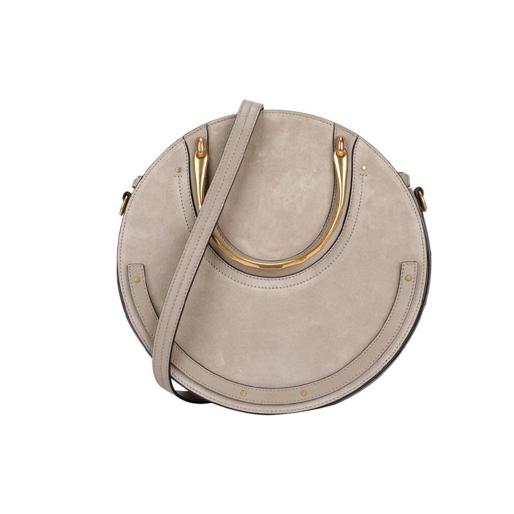 Chloe Color Block Leather Gold Buckle Round Leather Shoulder Tote Crossbody Bag Medium Women bags Gray CHC18SS333HFV23W