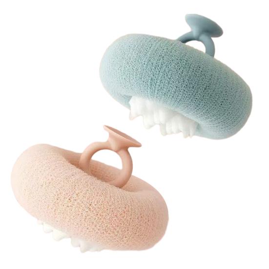 2 шт. Подсолнуховая щетка для ванны с присоской, глубоко отшелушивающая душевая губка, 3D сотовая структура, мочалка для душа
