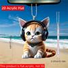 2D Acrylic Cute Cat Rearview Mirror Decoration Pendant, Backpack Keychain Decoration Pendant, Home Decoration