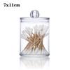 Cotton Swab Organizer Storage Bamboo Cover Acrylic Round Organizer Makeup Storage Box Container Organizadores
