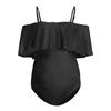 Women's One-piece Maternity Solid Color Ruffle Sexy Backless Swimsuit