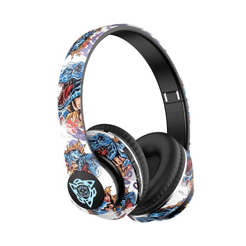 Новые Bluetooth-наушники с граффити, Hi-Fi звук, басы, складные, беспроводные, со встроенным микрофоном, наушники