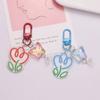 Ins Style Acrylic Colorful Transparent Flower Keychain Pendant Bag Decoration