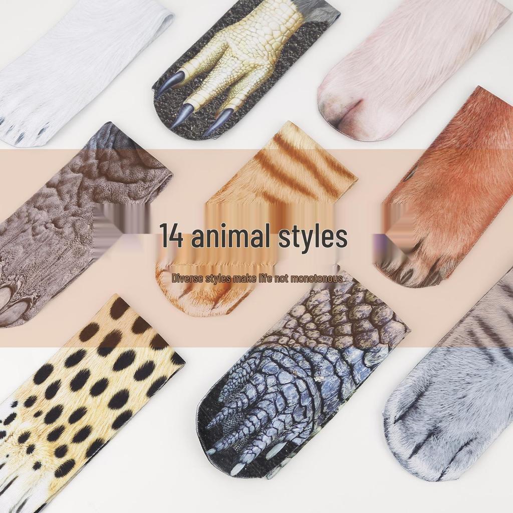 Носки до середины икры с когтями животных - Смешные носки с принтом для взрослых и детей