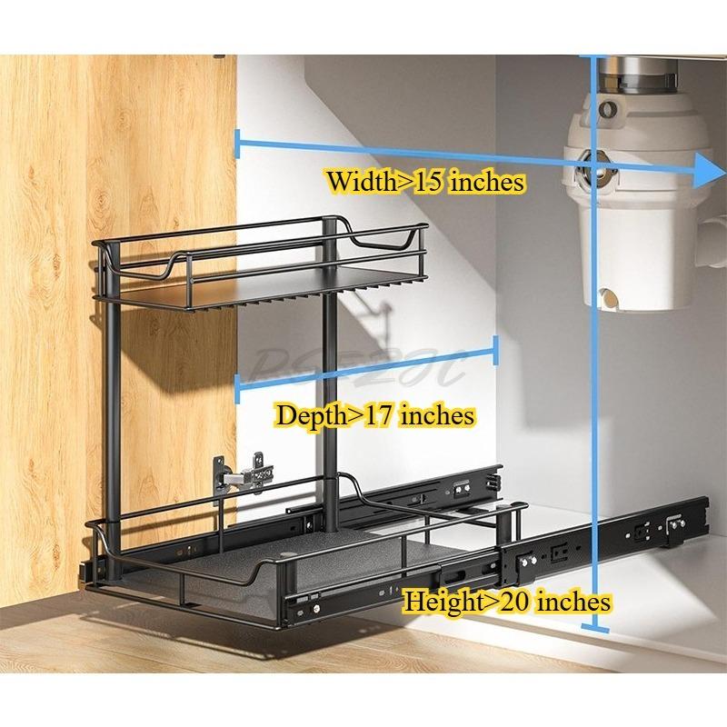 Multi Functional Storage Rack Under Kitchen Sink with Pull-out Seasoning Rack for Organizing and Storing Items in The Sink