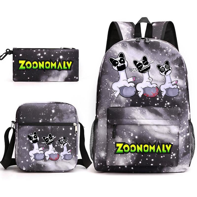 Деформированный школьный рюкзак 'Зоопарк' для мальчиков и девочек, трехсекционный, большой вместимости