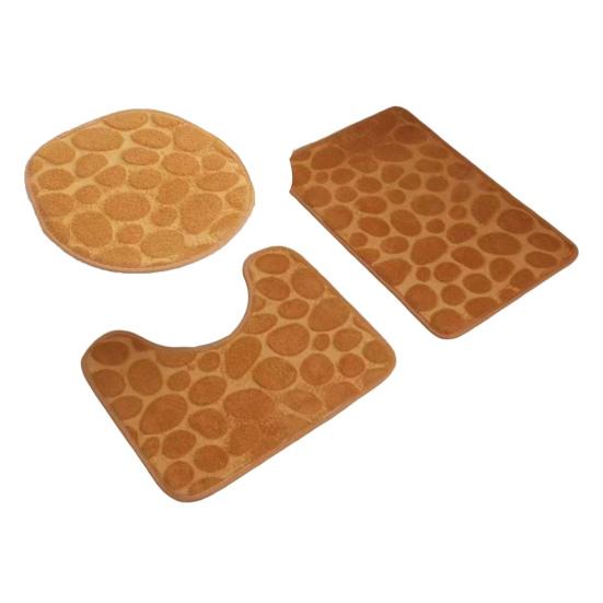 Нескользящий коврик для пола U-образная накладка Набор из трех предметов Износостойкий Однотонный Легко чистить Ванная Водопоглощающий коврик для пола