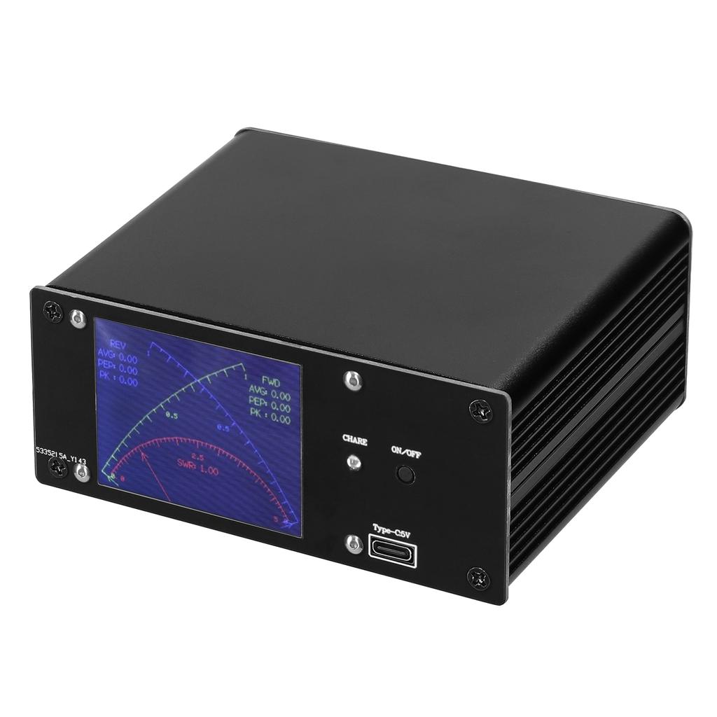 Full Touchscreen Shortwave Power Meter Portable Standing Waves Meter with Over Voltage Standing Waves Ratio Alarm