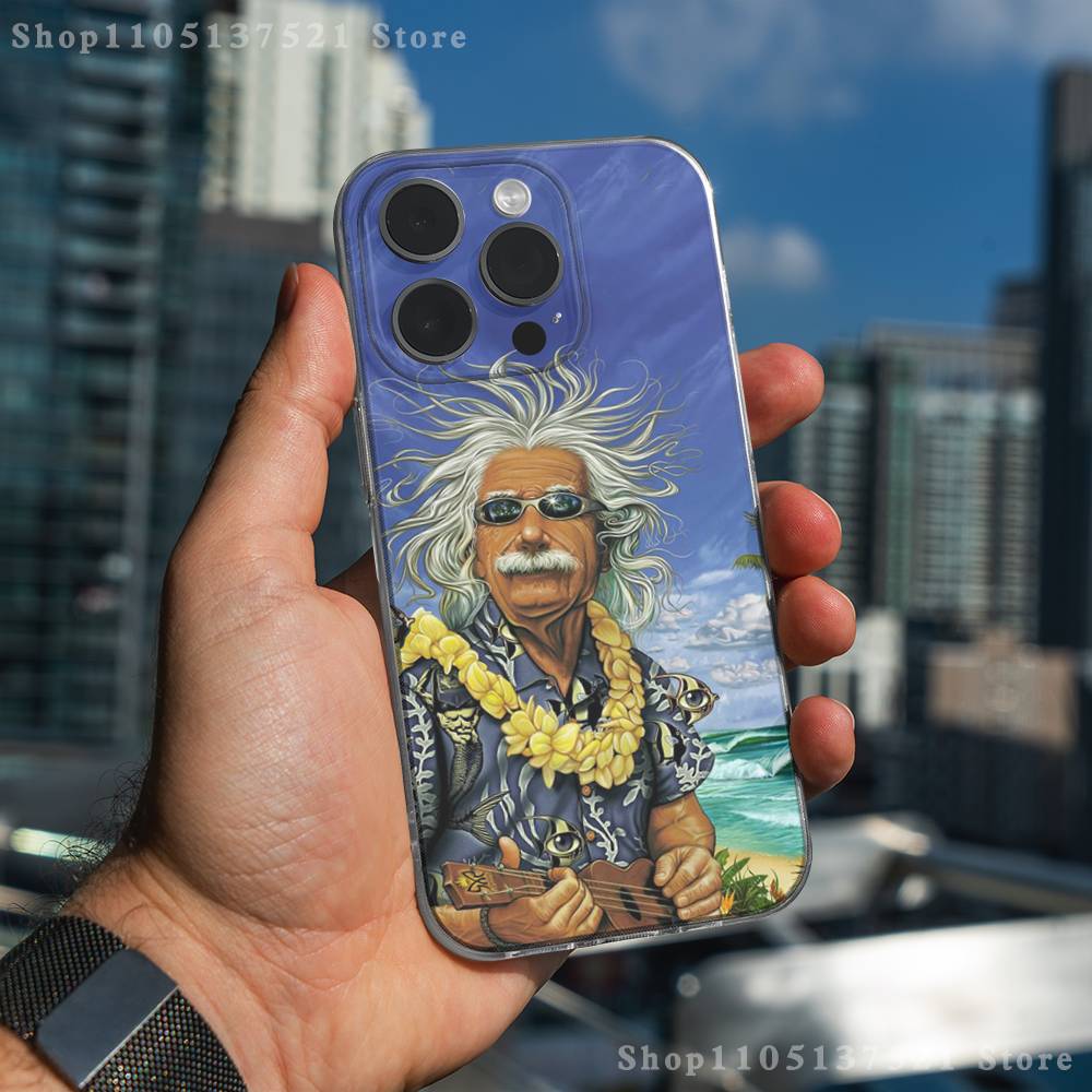 A-Albert E-Einstein Phone Case For iPhone 17,16,15,14,13,12,11 Pro,Max,Plus,X,XS,XR,SE4,E Mini Transparent Soft Cover