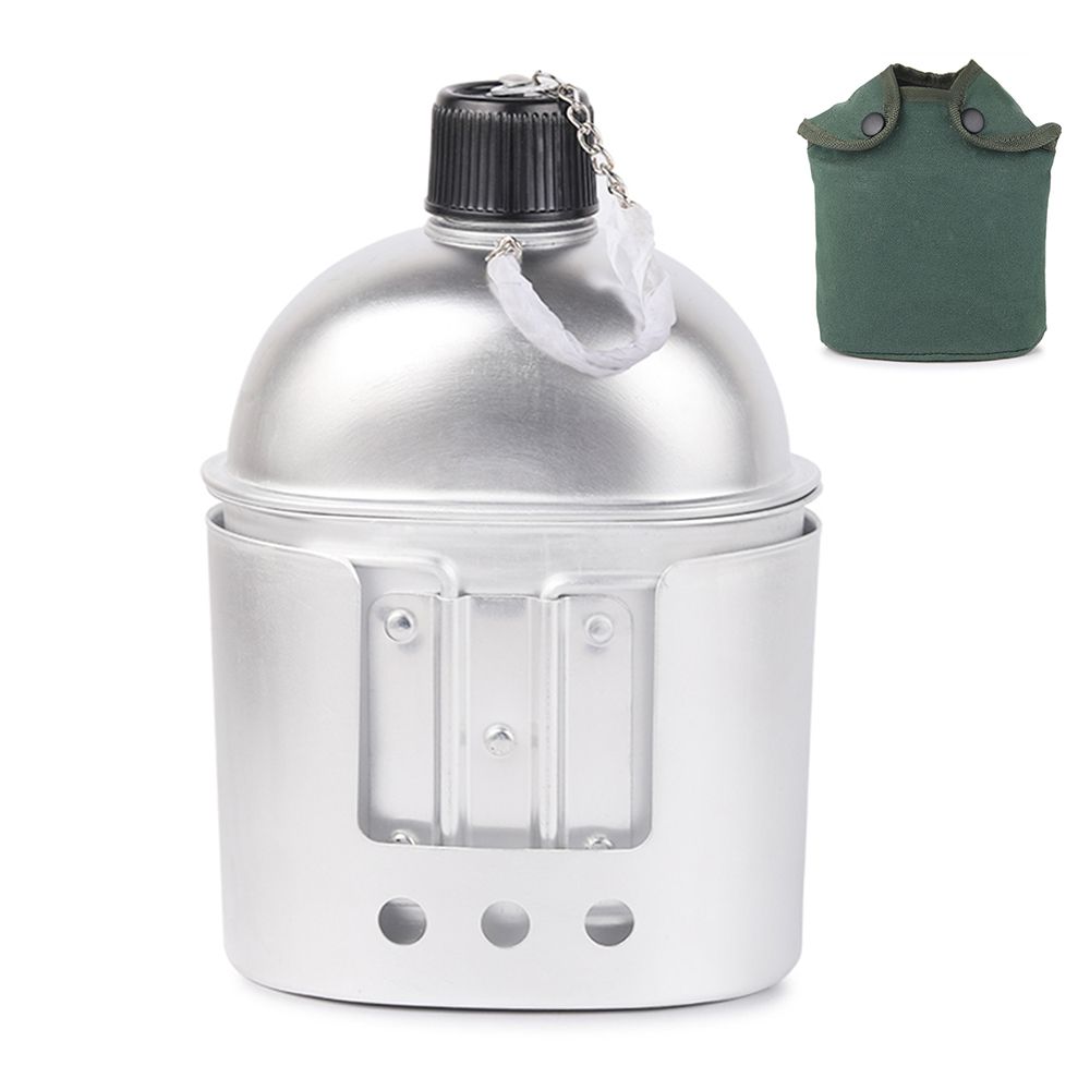 Zinc Zinc Alloy Hiking Backpacking Camping with Cover Bag Cookware Set Wood Stove Cup Kit Canteen Cup