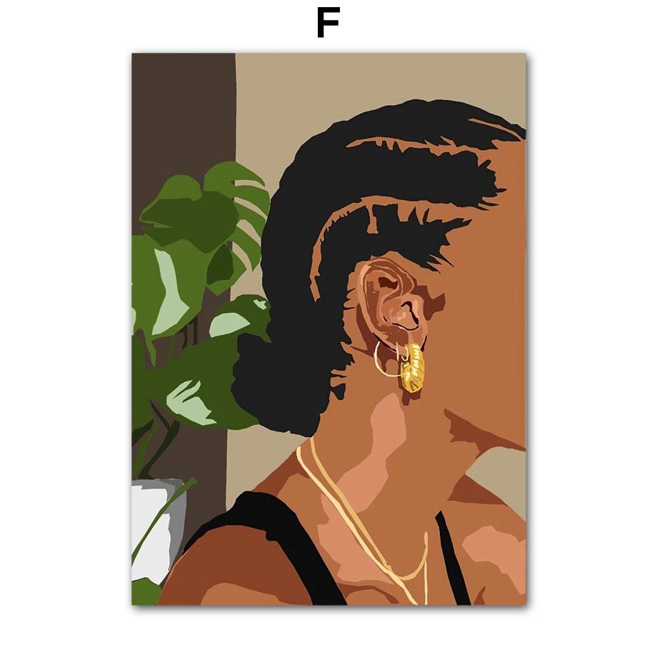 Черная модная девушка, парикмахерская, дизайн ногтей, салон, декор для гостиной, плакат и принт, настенная живопись на холсте, настенные панно Hoem