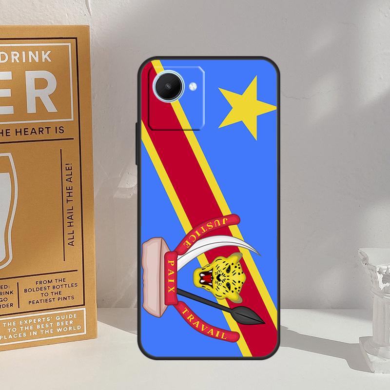 Congo Democratic Republic Flag For Realme GT 6 6T 5 GT7 Pro C67 C75 C61 C55 C53 C51 C21Y C25S 10 11 12 13 14 Pro Plus Case
