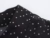 Spring 2025 Women's European & American Style Polka Dot Waist-Hugging Long Sleeve Dress