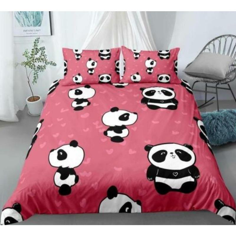 Panda Doona Quilt Duvet Cover Set Pillowcase Single Double Queen King Size Bed