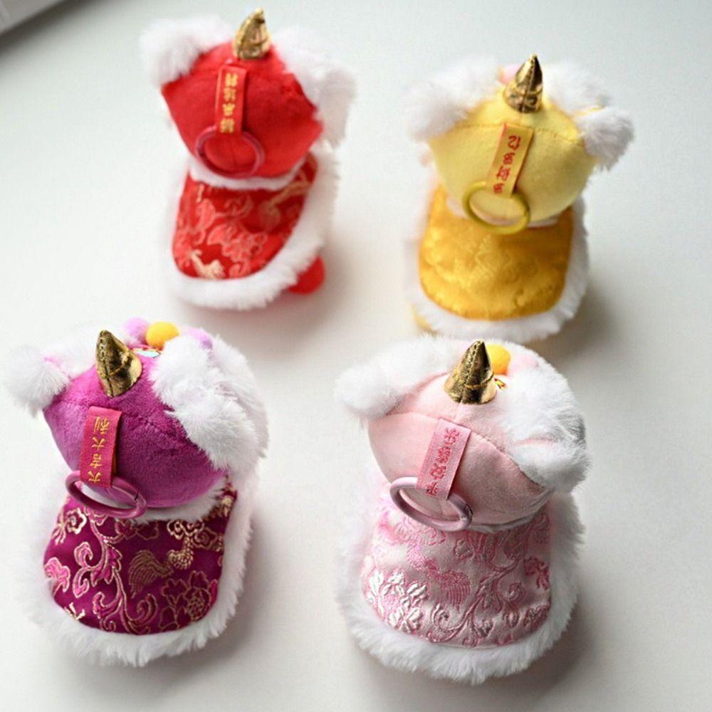 Year of Horse Lion Dance Pendant Cartoon Chinese New Year Gift Unique Lion Dance Keychain Daily