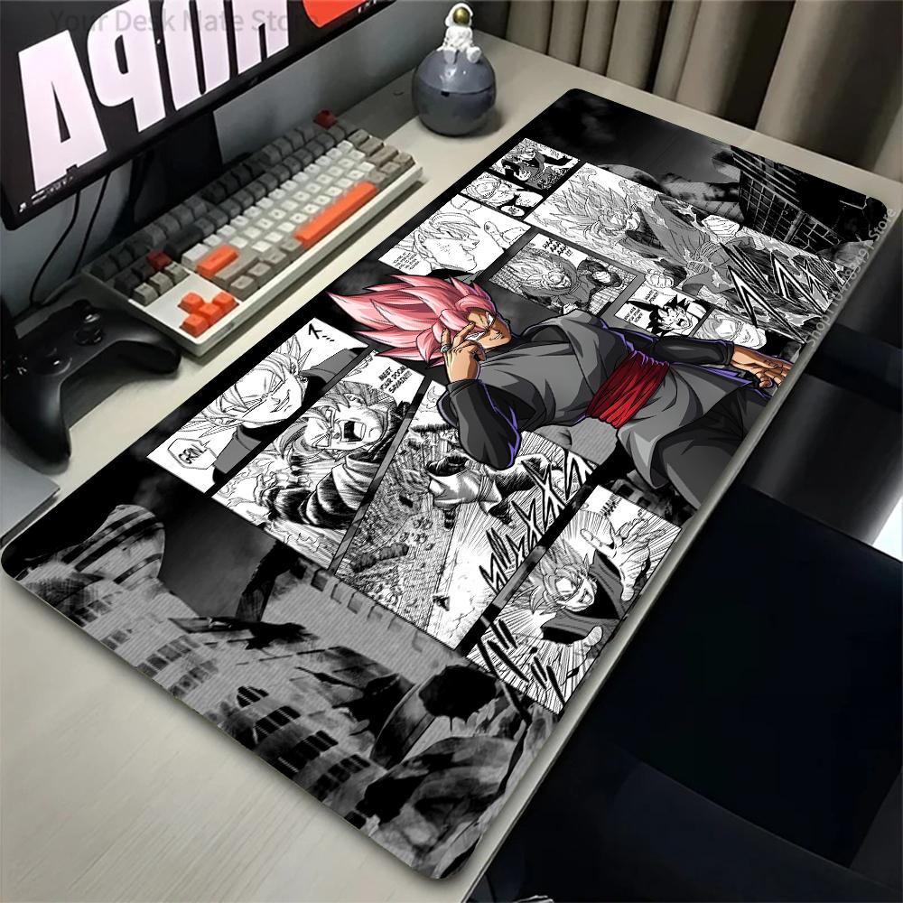 Mouse Pad Gamer Computer Accessories Black and White Manga Keyboard Pad Laptop Anime Dragon Ball Desk Mats Goku Gamming Mousepad