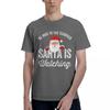 Be Nice To The Teacher Santa Is Watch 100 Cotton Casual Breathable Confortable Shirt Mens Clothing Brands Clothes Men
