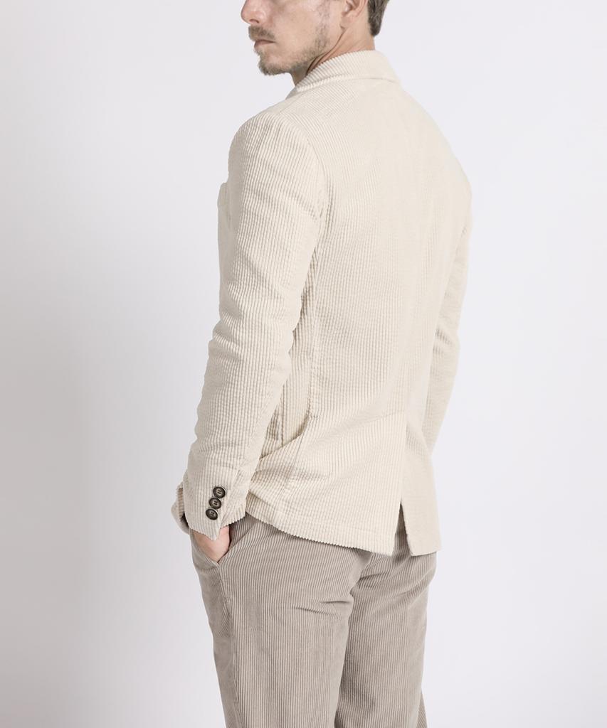 Panicale Ivory Cotton Corduroy Slim Fit Jacket
