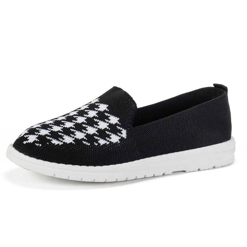 2024 Mesh Breathable Women's Flats Stretch Knitted Loafers Shallow Moccasin Flats Shoes Women Sneakers Cozy Slip On Female Shoes