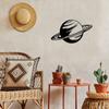 Black Planet Silhouette Metal Wall Decor – Stylish Hanging Art Sign, Elegant Room & Bar Decoration, Perfect for Living Room