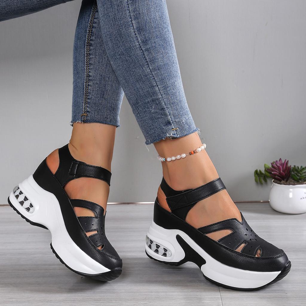 Summer Closed Toe Female Sandals Fashion Plus Size Casual Shoes Hollow Out Light Comfortable Platform Sandals