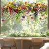 Yousheng  Flowers Spring Window Clings Removable Anti-Collision Window Stickers Waterproof Static Clings for Glass Window Door Decoration