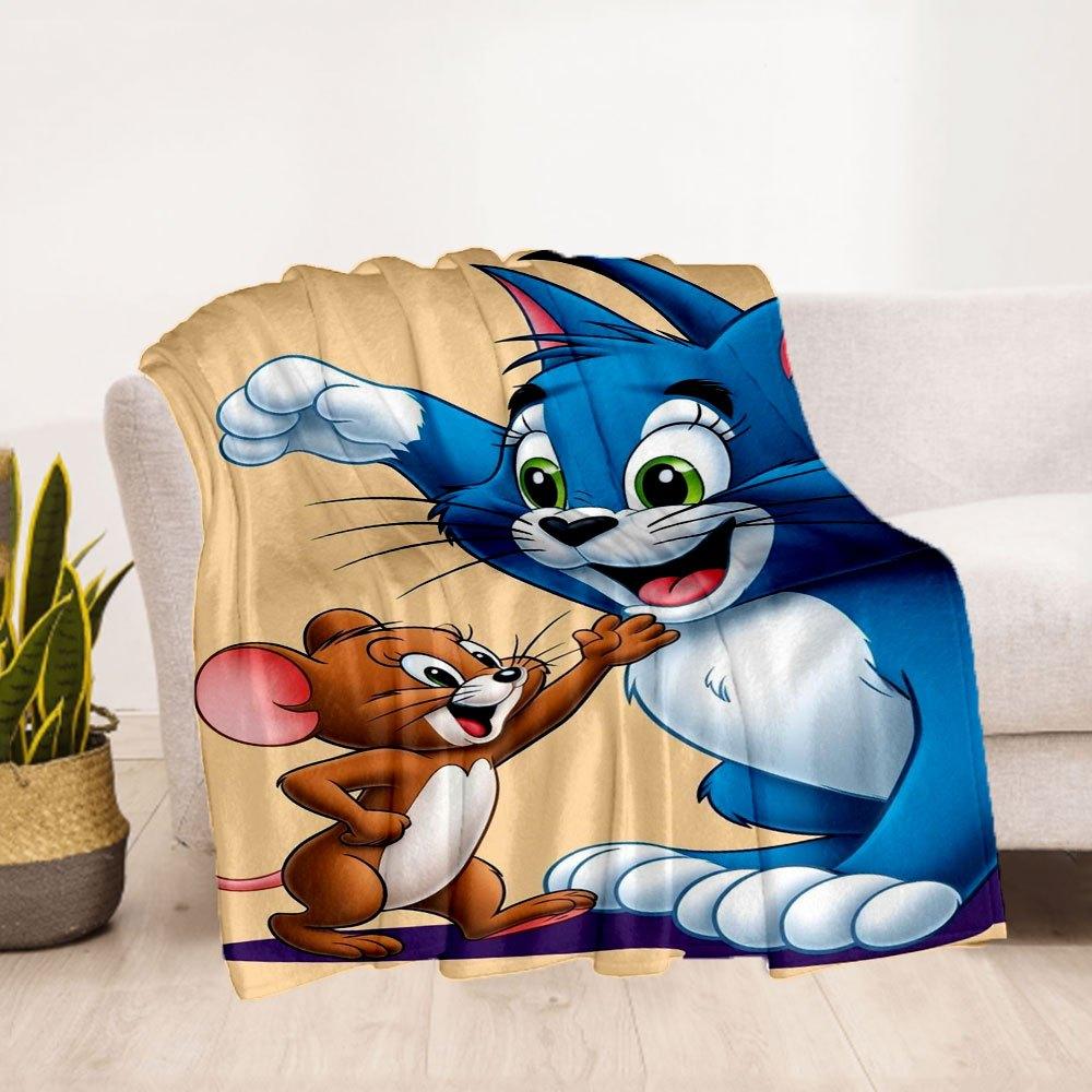 Tom and Jerry Kids Cartoon Wallpapers for PhoneBlanket Flannel Throw Blanket for Sofa, Bed, Travel, Camping, Office