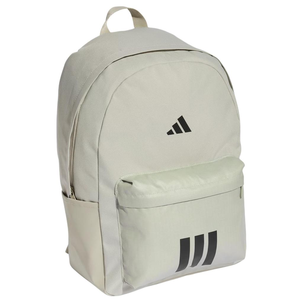 adidas Спортивный рюкзак 3 полоски, однотонная ткань, унисекс, светло-семена кунжута, серый и черный, KQ7967