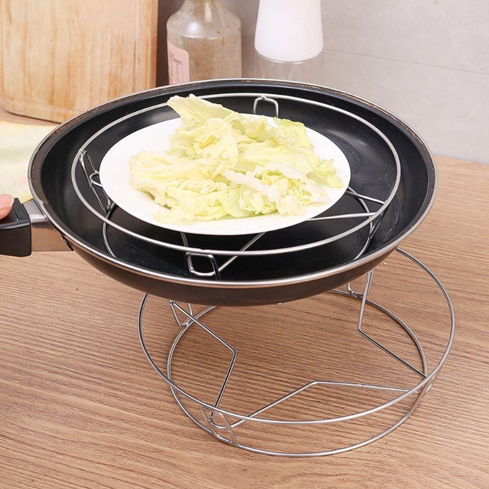 1Pcs Kitchen Cooking Tool Kitchen Steamer Wok Rack Stainless Steel Steamer Pan Rack Holder