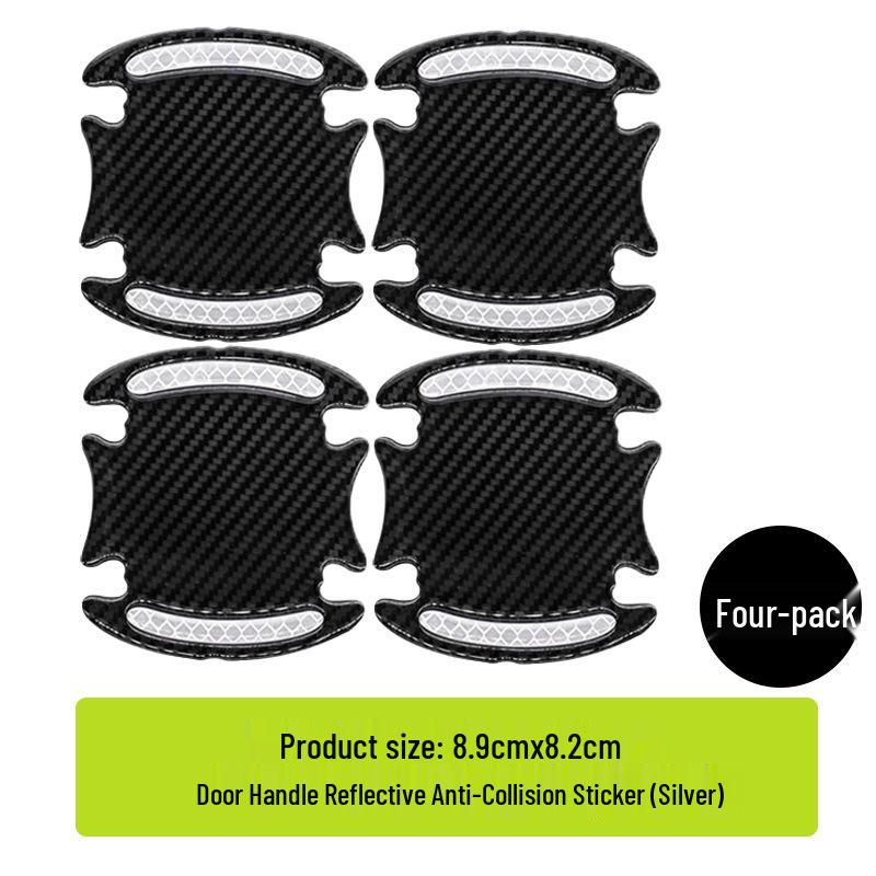 Car Door Anti-Collision Carbon Fiber Texture Reflective Protection Sticker