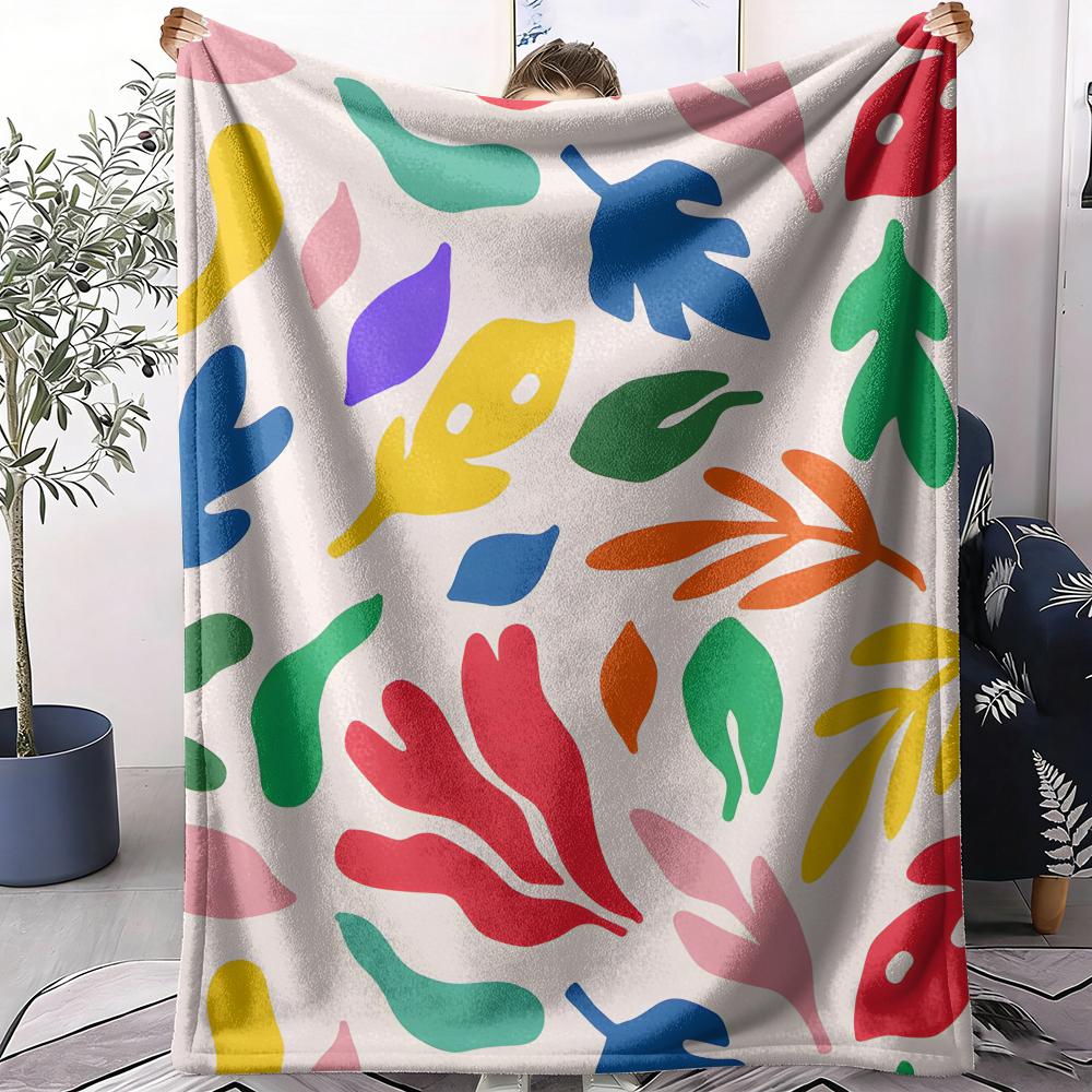 Colorful Vectors Throw Soft Flannel AC Blanket Lightweight Summer Nap Throw Cozy Blanket for Sofa Bed Travel Home