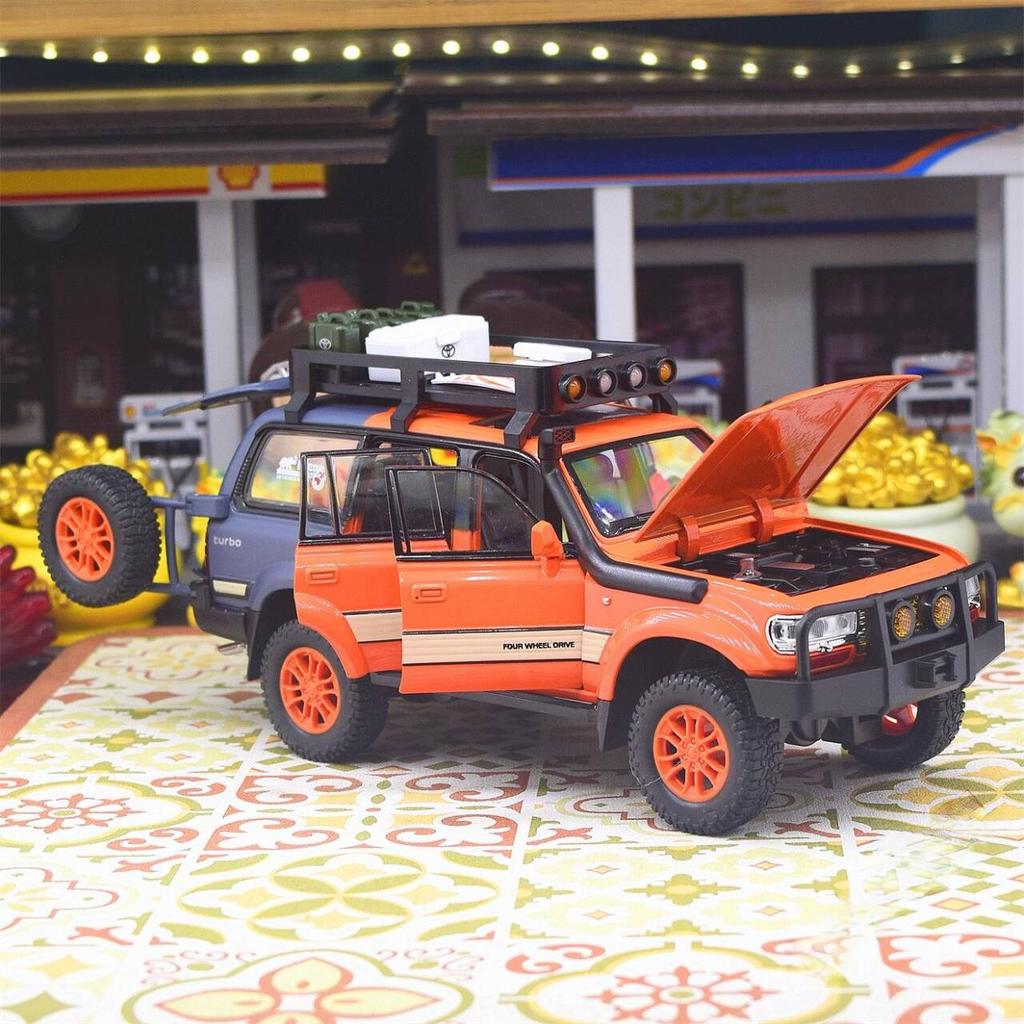 Toyota Land Cruiser LC80 Внедорожник Моделирование Литые игрушечные машинки Звуки и Свет Инерционный автомобиль 1:Модель коллекции 24 сплава