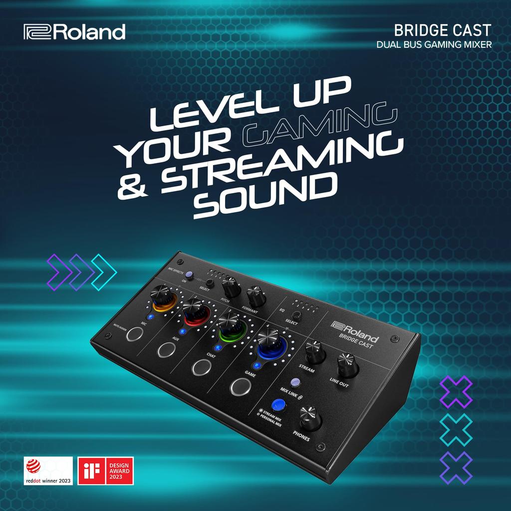 Roland Roland BRIDGE DAC CAST/Gaming Amplifier/Audio Interface/Distribution/Gaming Mixer/Audio Mixer/Mac/Windows/Bridge Cast/Black/Black
