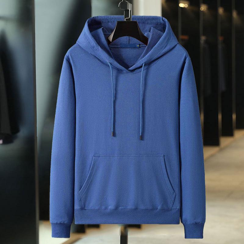 2025 Autumn/Winter Unisex Fleece-Lined Hooded Sweatshirt: Youth Fashion Trend, Solid Color, Versatile, Thickened Design.