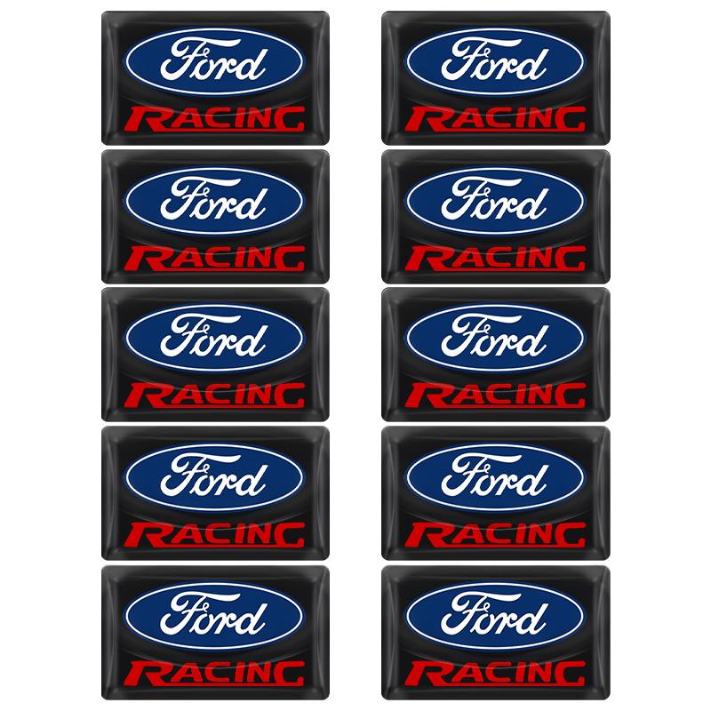 2/5/10Pcs Carbon Fiber Steering Wheel Car Logo Emblem 3D Stickers For Ford Focus Mondeo Kuga Fiesta MK7 Escort Explorer Edge 2 4 MK2 MK4