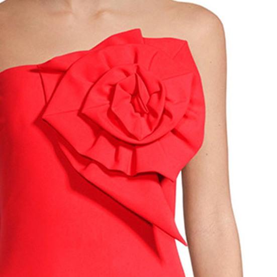 Женский монокини бандо без рукавов с 3D цветочным декором, цельный купальник однотонный, с открытой спиной, быстросохнущий