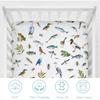 Wildlife Pond Baby Crib Sheets 52''x28'' Wild Animals Frogs Duck Fish Bird Weeds Snug Fitted Crib Mattress Cover for Boy Girl Fishing Hunting Soft