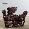 Статуэтки Зодиакальных Животных из Черного Дерева - Резные Деревянные Украшения