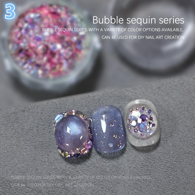 1Jar Bubble Nail Glitter Coarse Fine Mixed Large Irregular Hexagonal Sequins for DIY Jewelry Decoration Nail Art