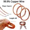 0.6mm 0.8mm 1mm Copper Square Wire Environmental Protection Copper Tinsel Copper Flat Wire Jewelry Making DIY Accessorie