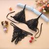 Sexy Lace Erotic Lingerie Lace Embroidery Breathable Hollow Out Open Bra Panties Women's Underwear Erotic Lingerie Open Panty