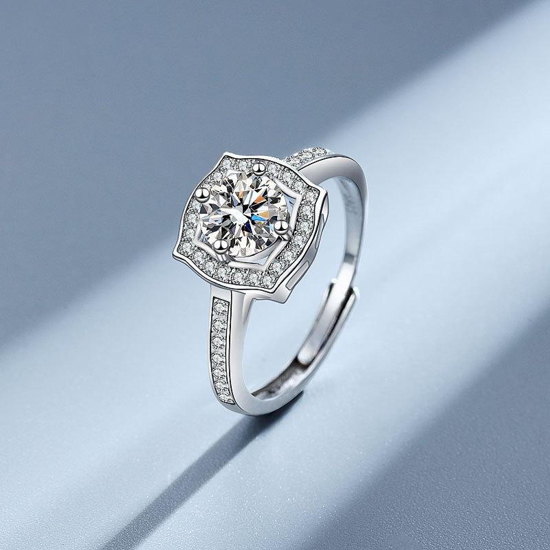Starlight Row Moissanite Ring Platinum - Timeless Design Sparkling Jewelry for Perfect Confession