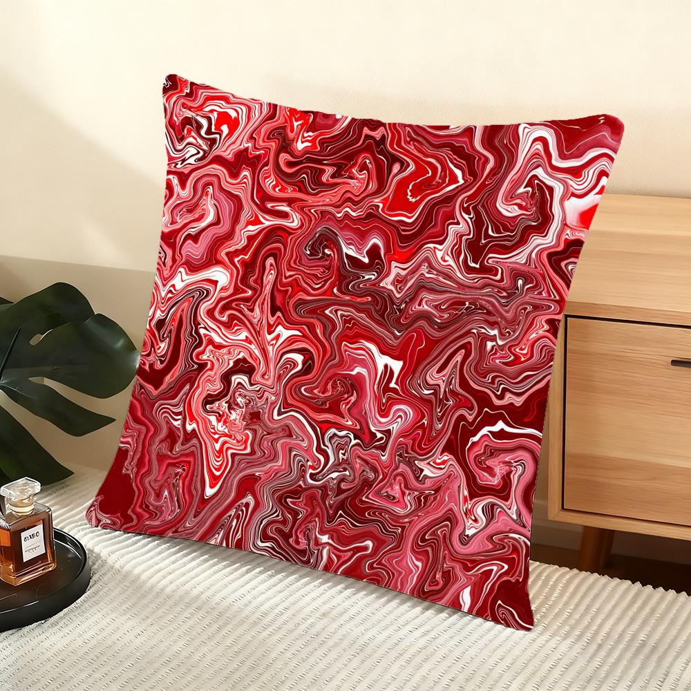 Подушка с чехлом 'Fluid Wave Art' Мягкий коротковорсовый чехол для подушки Гладкая уютная текстура Эстетичный чехол для подушки Декор для дома