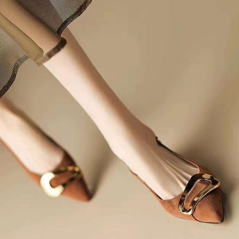 Suede Women Shoes Pointed Toe Fashion Sandals Slingback Designer Dress Slippers Casual Slides Chaussure Femme